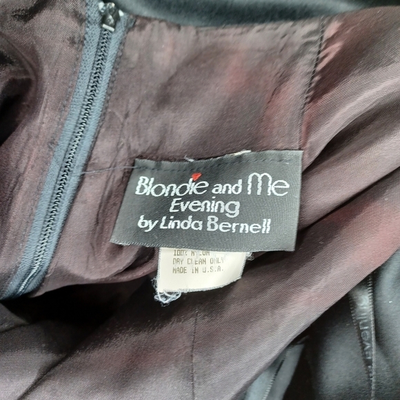 Blonde And Me Evening By Linda Bernell Elegant Black and Gold Beaded Dress - Picture 11 of 11